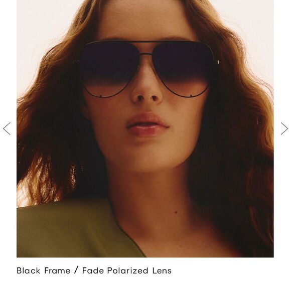 Quay Australia High Key Black
polarized Aviator Sunglasses NWT - Picture 4 of 10